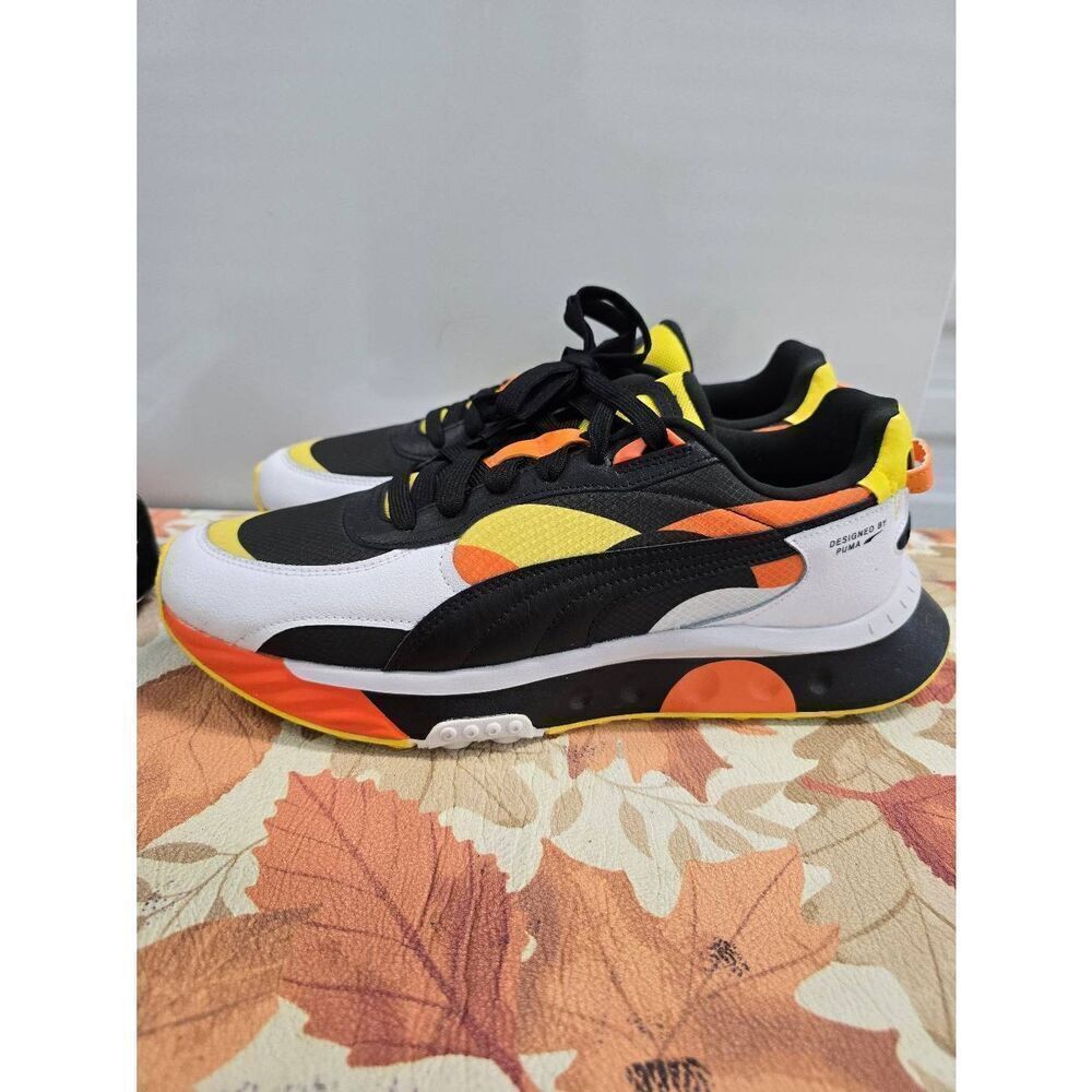 Puma Wild Rider 59TH ST Mens Running Shoe Orange White Black 382988-01 Size 12
